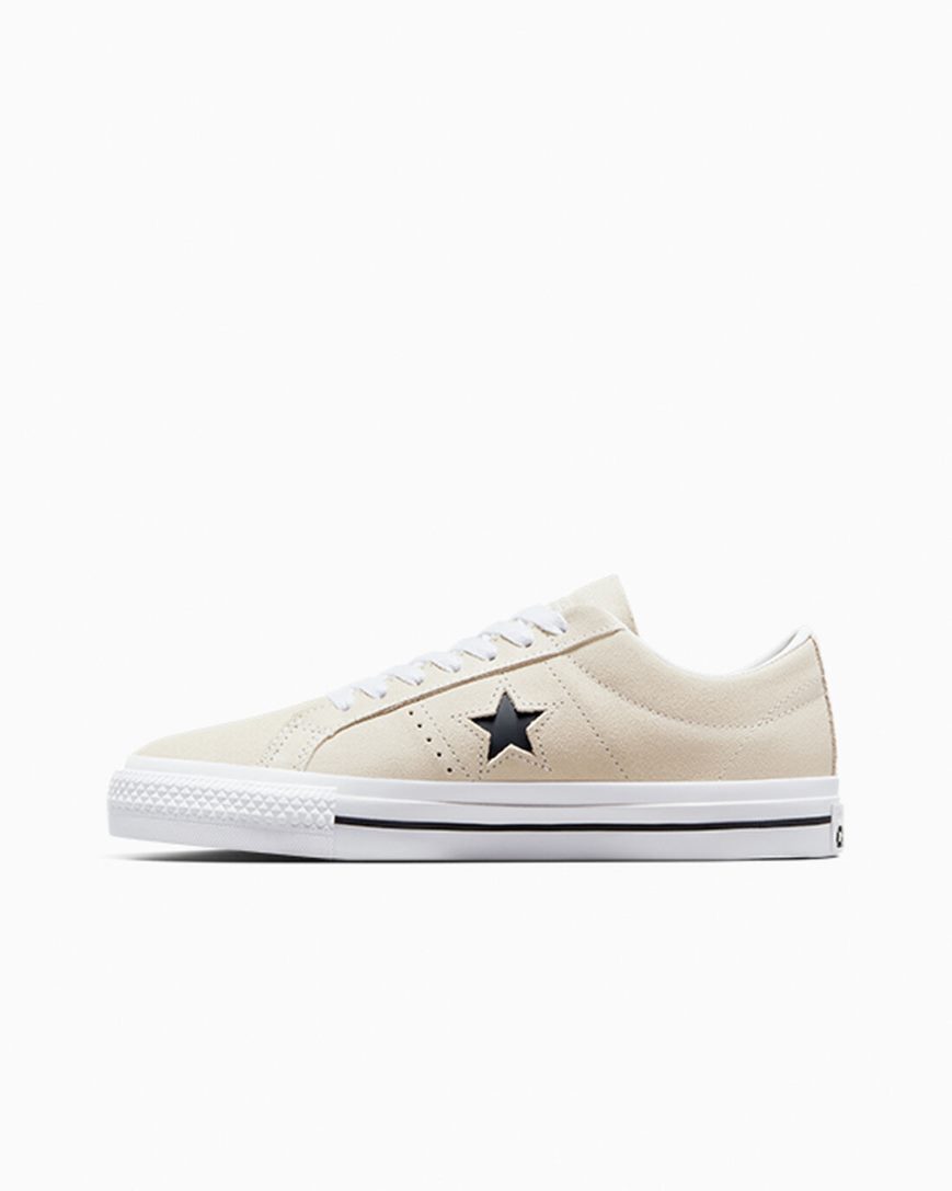 Skate Topanky Converse CONS One Star Pro Semisove Panske Béžové Biele Čierne | SK JCZG113